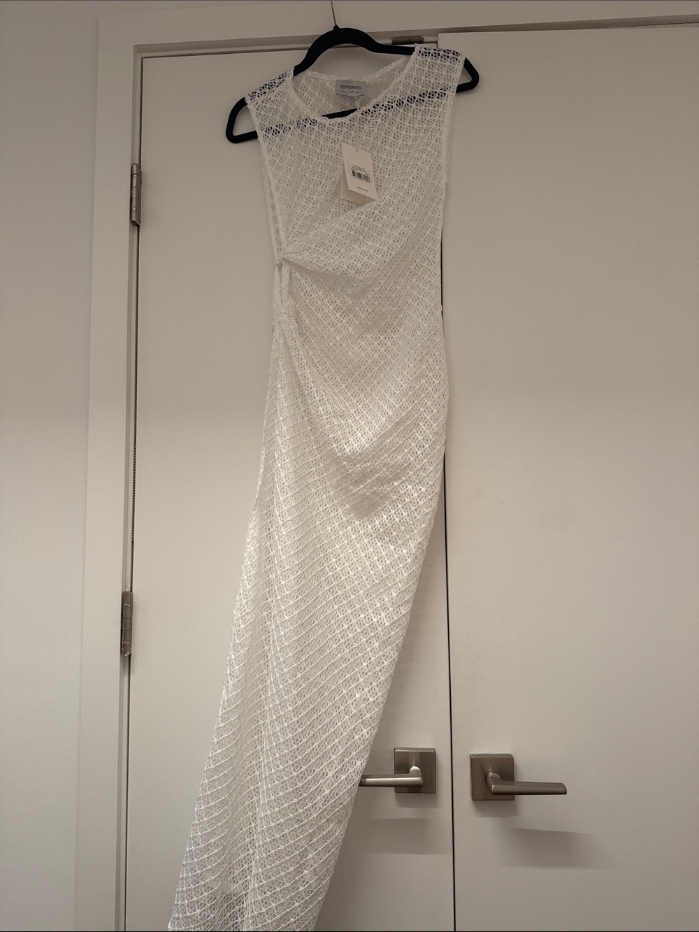 Peppermayo White Crochet Maxi Swim Coverup - Maeve maxi dress